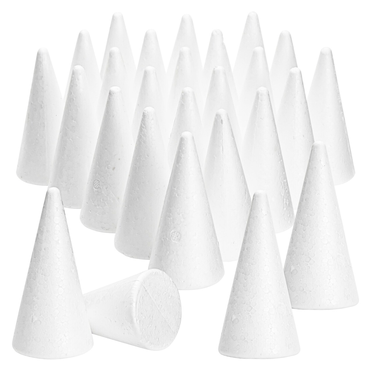 24 Pack Foam Cones for Crafts, DIY Art Projects, Handmade Gnomes